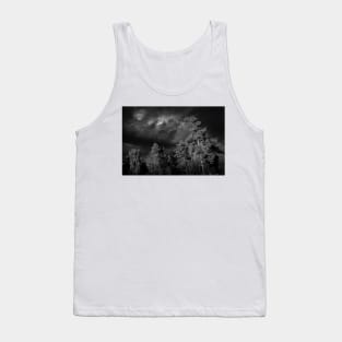 Dramatic clouds in the sky over the dark Swedish forest Tank Top